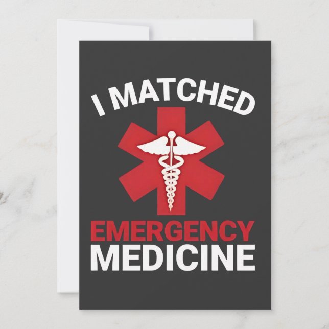 I Matched Emergency Medicine Abschluss Ankündigung (Vorderseite)