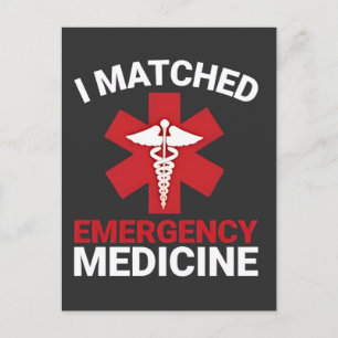 I Matched Emergency Medicine Abschluss Ankündigungspostkarte
