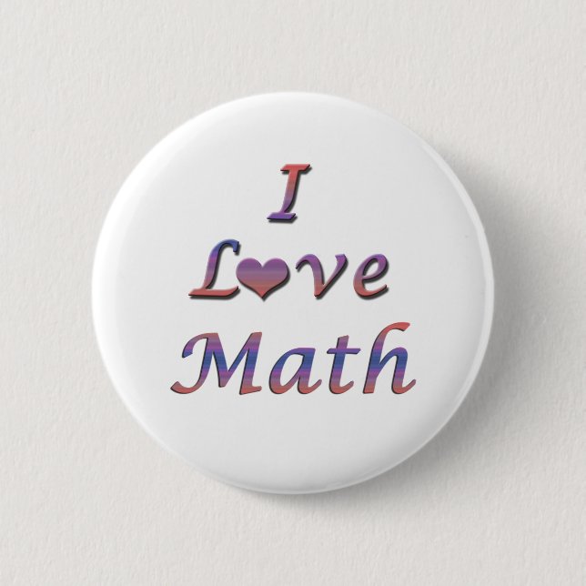 I Mathe des Herz-(Liebe) Button (Vorderseite)