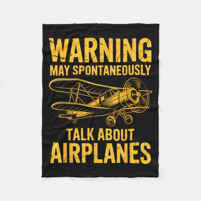 I May Sntaneously Talk About Airplanes Funny Airpl Fleecedecke (Vorderseite)