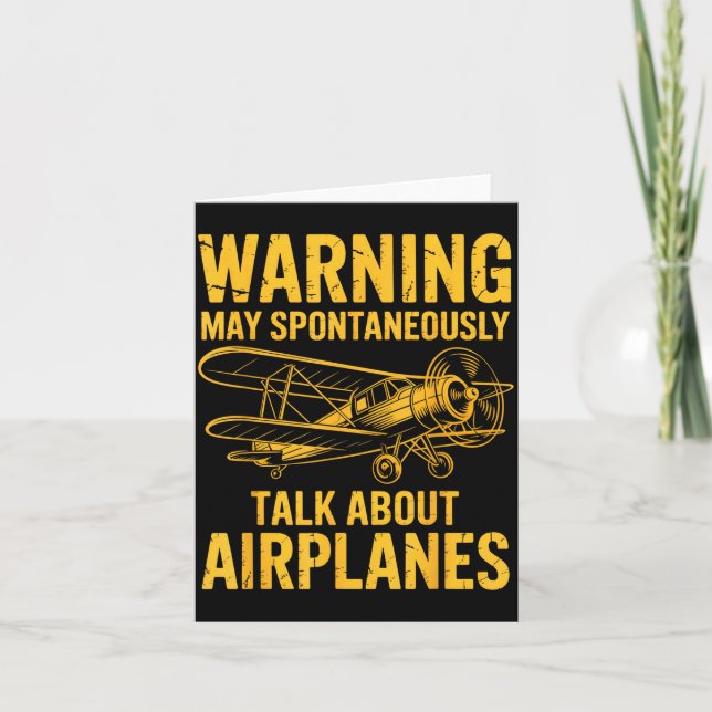 I May Sntaneously Talk About Airplanes Funny Airpl Karte (Vorderseite)