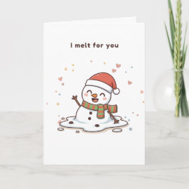 I Melt for You Cute Puchi Dōshi Snowman Karte