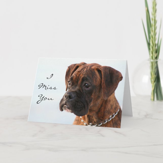 I Miss you boxer Welpengrüßkarte Karte (Vorderseite)