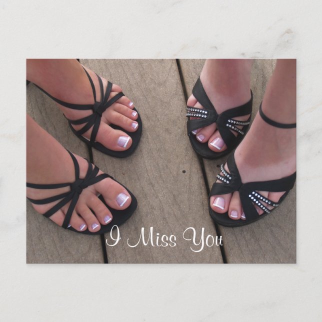I Miss You Shoes Postcard Postkarte (Vorderseite)