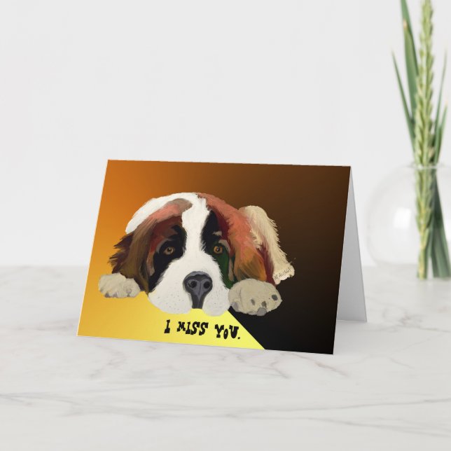 I Miss You St. Bernard Grußkarte Karte (Vorderseite)