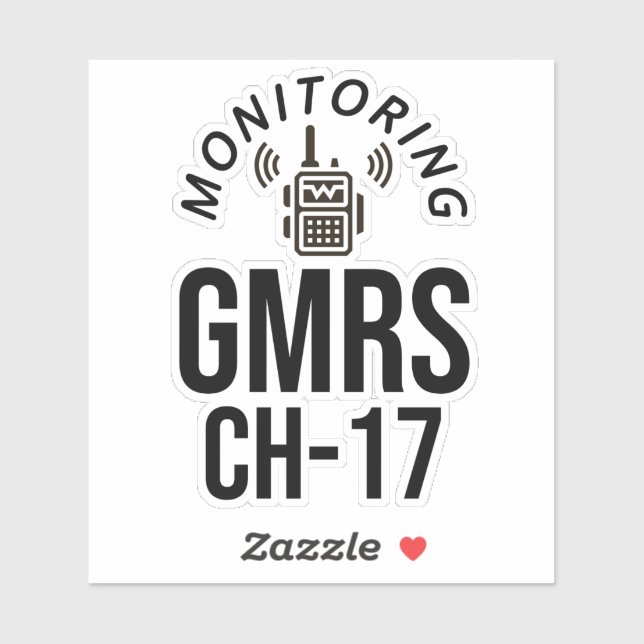 I Monitor GMRS. Kanal 17 Aufkleber (Blatt)