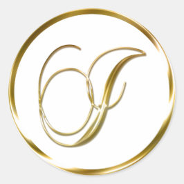 I Monogram Imitate Gold Umschlag oder Bevorzugung Runder Aufkleber