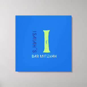 I Monogram, Initial Bar Bat Mitzvah Sign-In Board Leinwanddruck