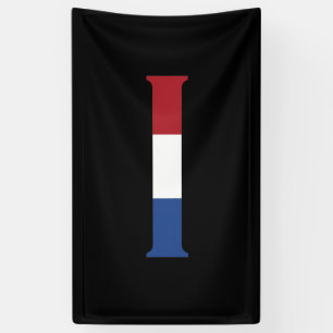 I Monogram überlagert sich auf der NLD-Flagge auf Banner