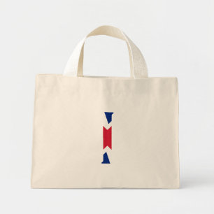 I Monogram überlagert sich auf der "Union Jack Fla Mini Stoffbeutel