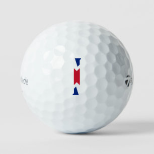 I Monogram überlagert sich auf der Union Jack Flag Golfball