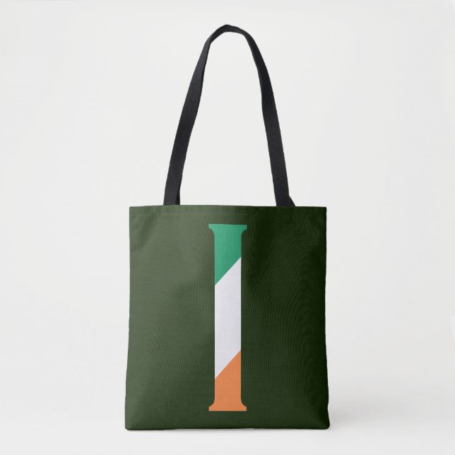 I Monogram überlagert sich auf irischer Flagge Tasche (Vorderseite)