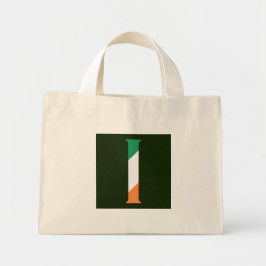 I Monogram überlagert sich auf Irish Flag ttcn Mini Stoffbeutel