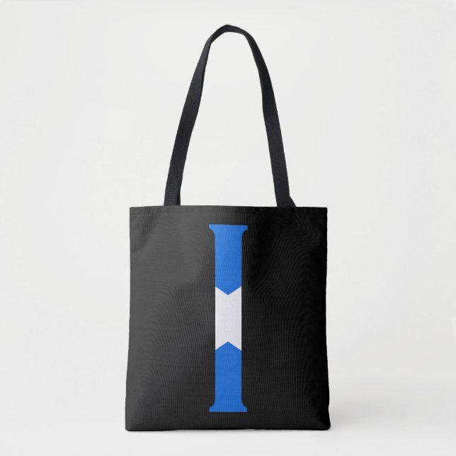 I Monogram überlagert sich auf schottischer Flagge Tasche (Vorderseite)
