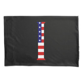 I Monogram überlagert sich auf US Flag Pccnt Kissenbezug