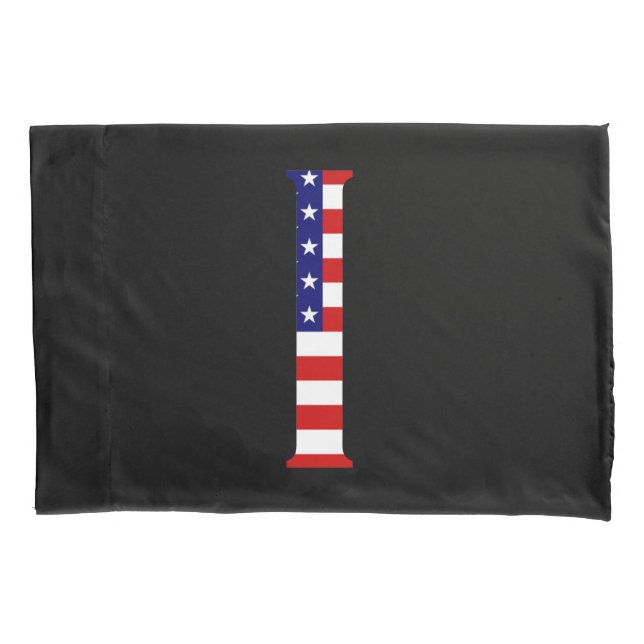 I Monogram überlagert sich auf US Flag Pccnt Kissenbezug (Vorderseite)