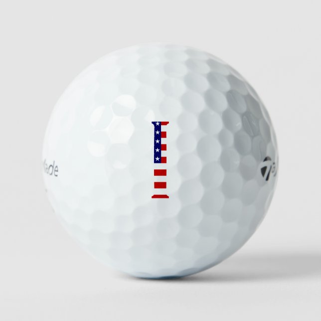 I Monogram überlagert sich auf US-Flagge tmtp5 gbc Golfball (Vorderseite)