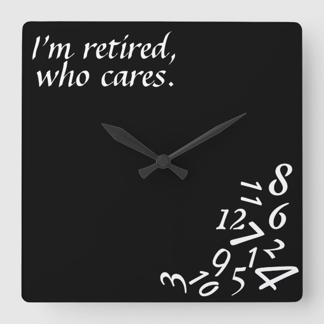~I morgens zog sich zurück, das Cares~ WANDUHR, Quadratische Wanduhr (Vorderseite)