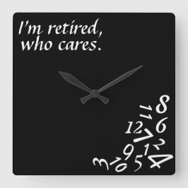 ~I morgens zog sich zurück, das Cares~ WANDUHR, Quadratische Wanduhr