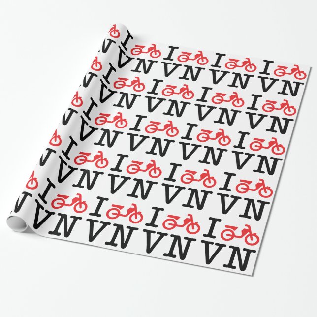 I Motorrad Vietnam Geschenkpapier (Ungerollt)