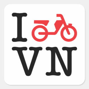 I Motorrad Vietnam Quadratischer Aufkleber