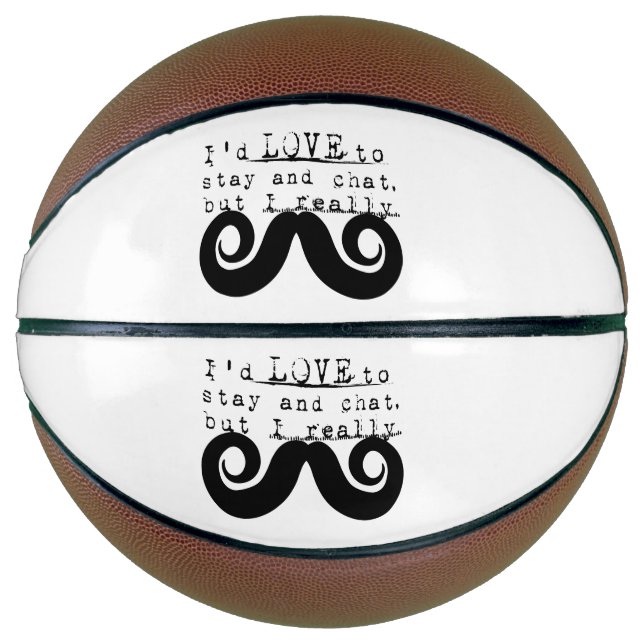 I Mustache Fun Humor Basketball (Vorderseite)