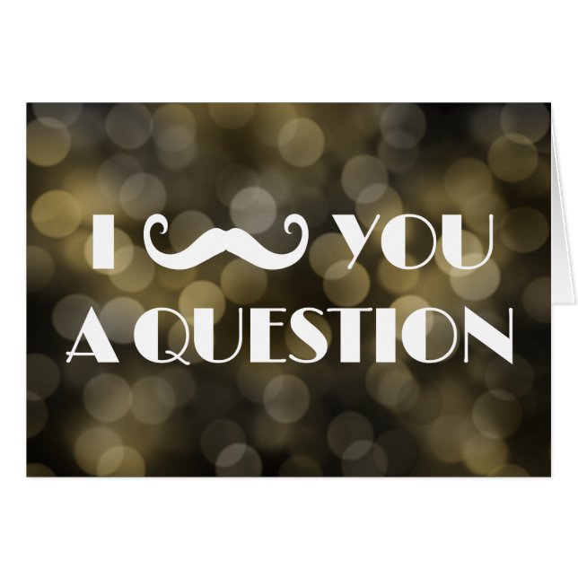 I Mustache You A Question Bokeh Lights Invitations (Devant Horizontal)