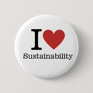 I ❤️ NachhaltigkeitscUSTOM-Buttone Button