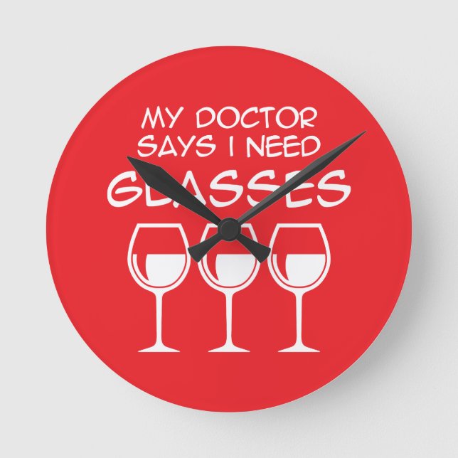 I need glasses runde wanduhr (Vorderseite)