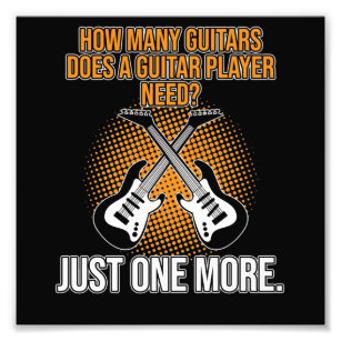I Need More Guitars Music Player Musician Guitaris Fotodruck