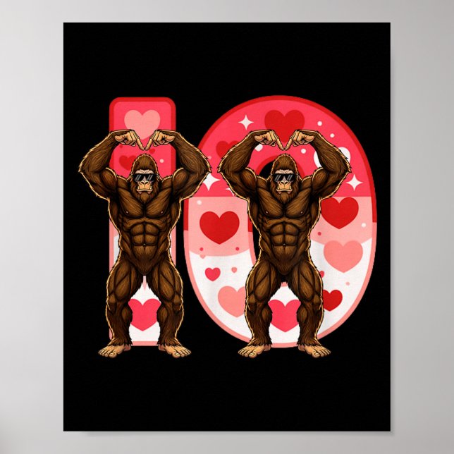 I-o Couples Matching Funny Bigfoot In Midwestern V Poster (Vorne)