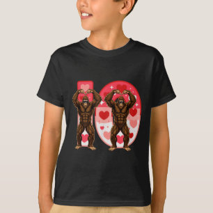 I-o Paare passend lustiger Bigfoot im Mittleren We T-Shirt