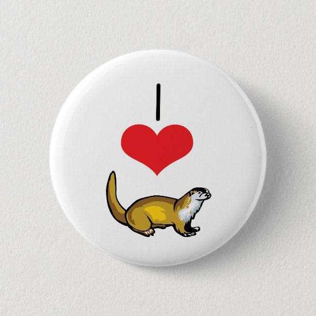I Otter des Herz-(Liebe) Button (Vorderseite)