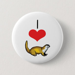 I Otter des Herz-(Liebe) Button