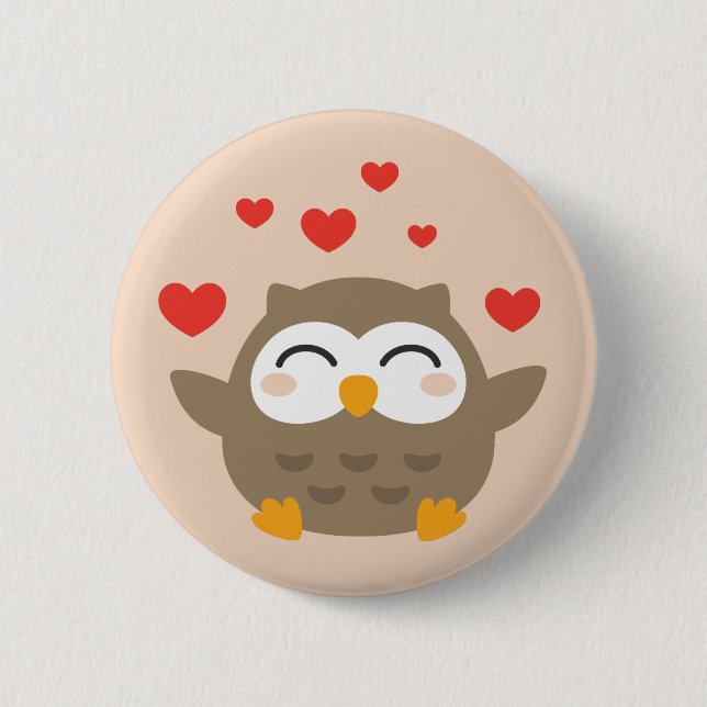 I Owl You Illustration Button (Vorderseite)