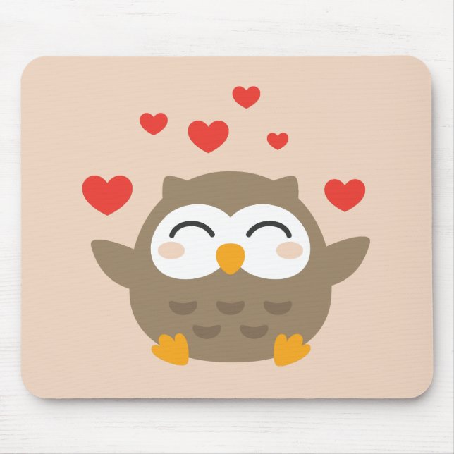I Owl You Illustration Mousepad (Vorne)
