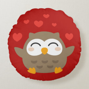 I Owl You Illustration Rundes Kissen