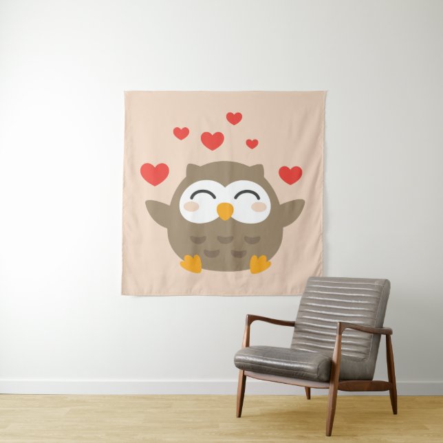 I Owl You Illustration Wandteppich (Beispiel)