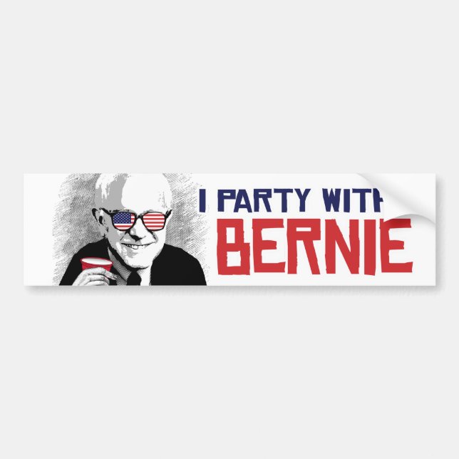 I Party mit Bernie - Autoaufkleber (Vorne)