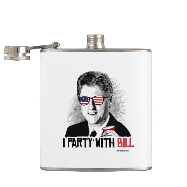I Party mit Bill- - Clinton-Party-Tier Flachmann (Geöffnet)