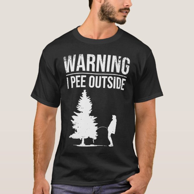 I Pee Outside  For Camping Boys Teens Kids Camper T-Shirt (Vorderseite)