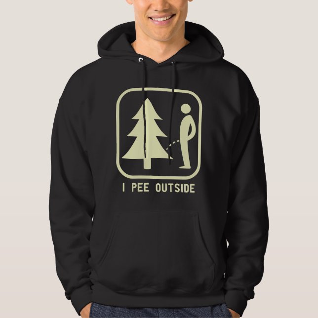 I Pee Outside Sign Tee Funny Camping Hiking Outdoo (Vorderseite)