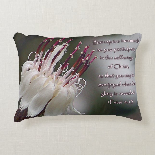 I Peter 4:13 Inspirationsblume Dekokissen (Vorderseite)