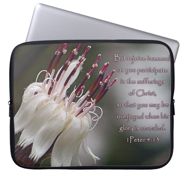 I Peter 4:13 Inspirationsblume Laptopschutzhülle (Vorderseite)