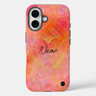 I phone Case Heart Mixed Fiery Colors HAMbWG
