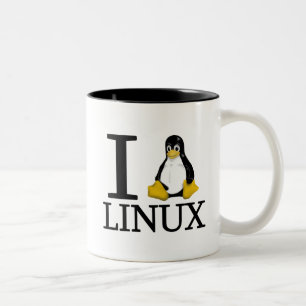 I Pinguin Linux 2 Zweifarbige Tasse