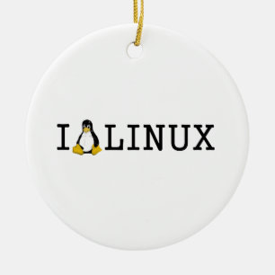 I Pinguin Linux Keramikornament