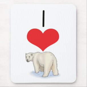 I polare Bären des Herz-(Liebe) Mousepad