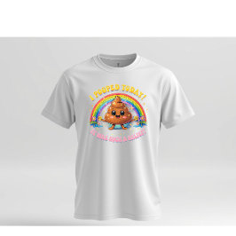 I Pooped Today Funny Rainbow Cartoon Humor Design T-Shirt
