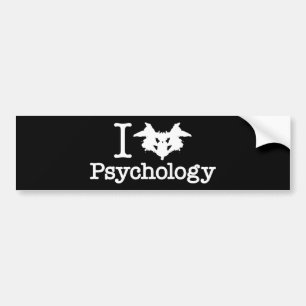 I Psychologie des Herz-(Rorschach Tintenkleks) Autoaufkleber